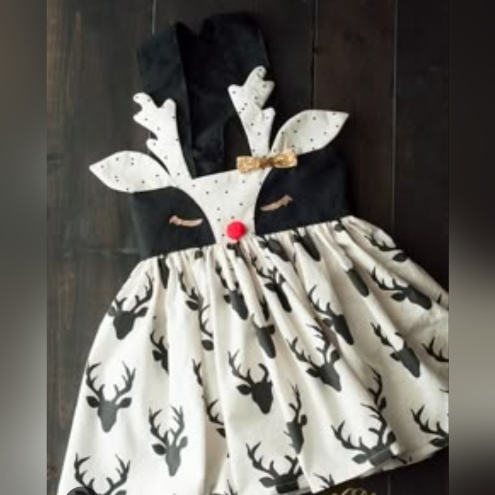 Reindeer Dress for Girls – Perfect for Christmas Photoshoots!Size 6-8